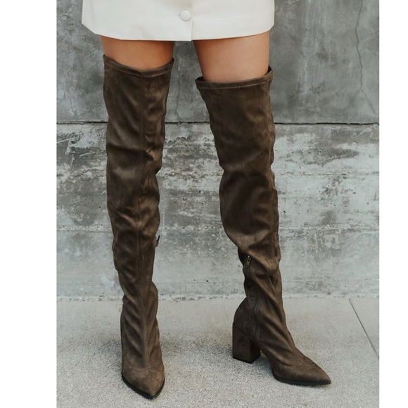 olive green thigh high boots